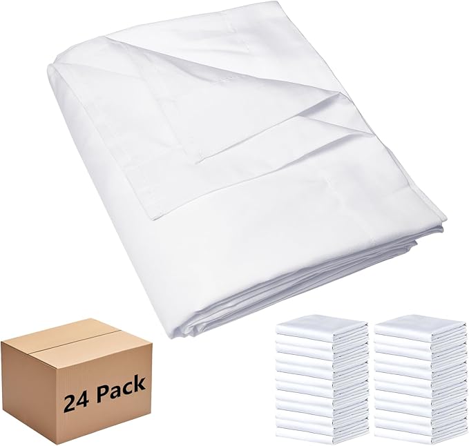 Bulk King Flat Sheets Only, Color-Coded Hem Threads, Wrinkle-Free Shrinkage by Culve