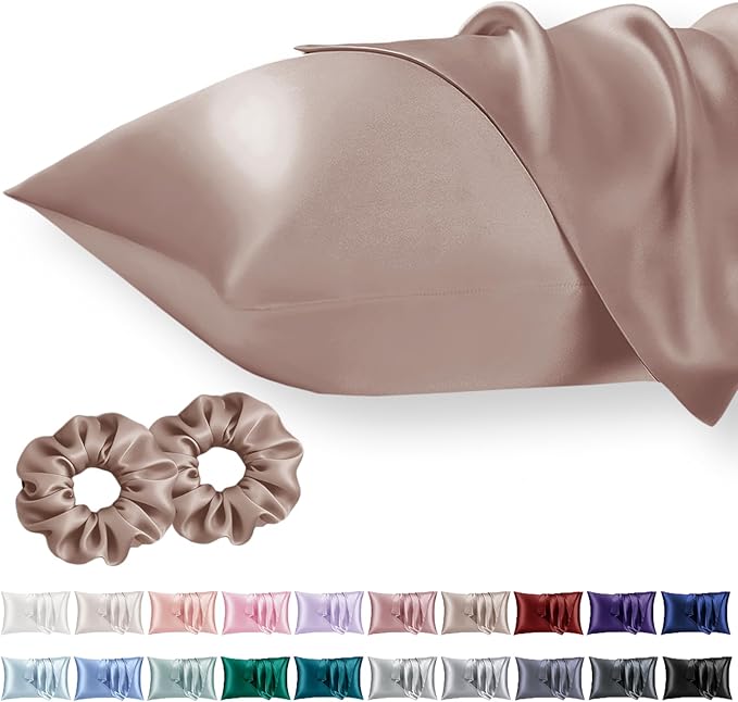 Standard Satin Pillowcase for Hair 2pc, Similar to Silk Pillow Cases, Easier by Vielit