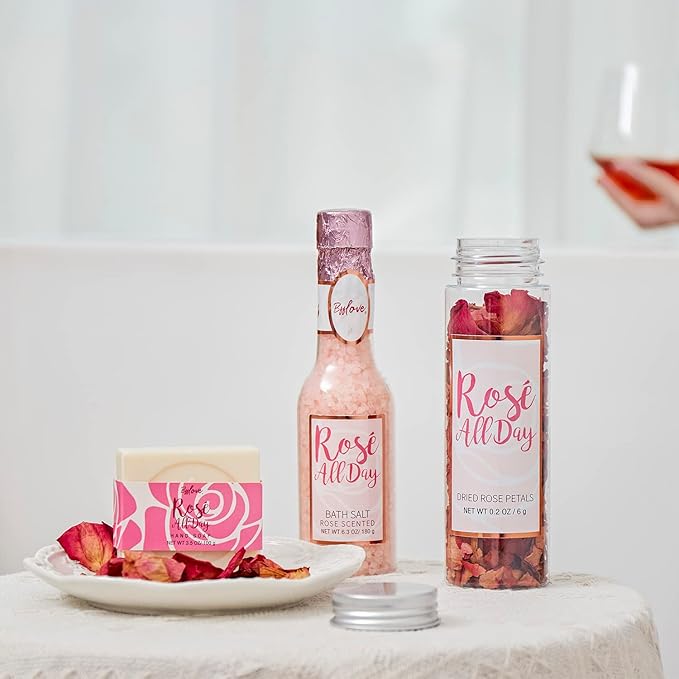 BFF LOVE 6 Pcs Rose Spa Set for Women, Spa Gifts for Women, Gift Set for Her - Image 3