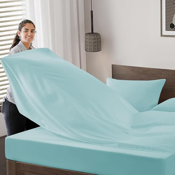Maple&Stone Queen Flat Sheet 6 Pack, Premium Soft & Breathable, Brushed - Image 3