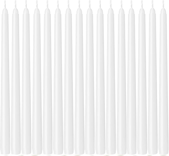 WPONSZU 16 Pack White Taper Candles, 7-8 Hours Burn Time, Smokeless and Dripless - Image 2