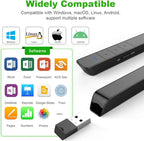 Norwii N75 Rechargeable Presentation Clicker with Green Light Pointer for presentations, PowerPoint Clicker for Presentation Remote, Long Range Wireless Presenter (Green Light)