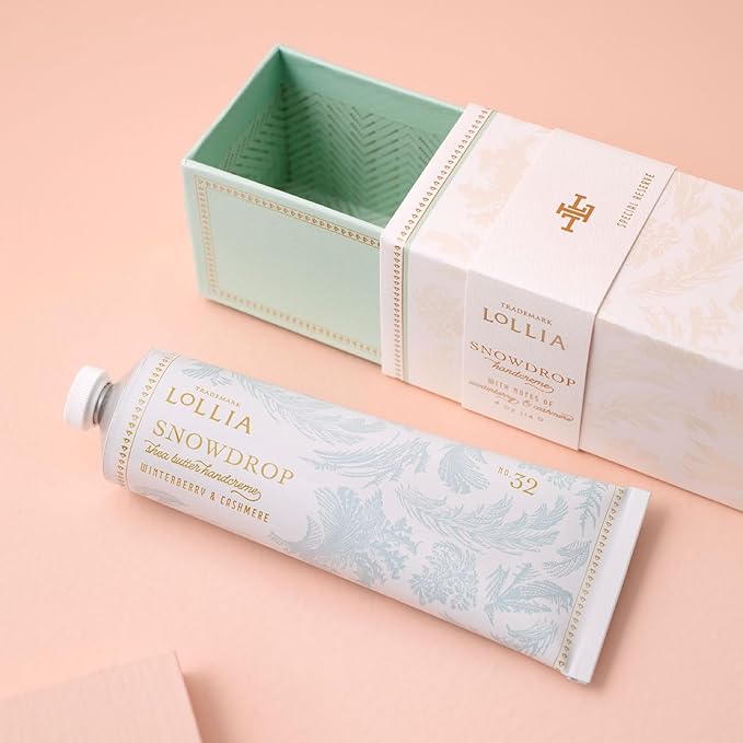 LOLLIA Snowdrop Handcreme, 4 oz, 113 g, Winterberry & Cashmere Fragrance - Image 2