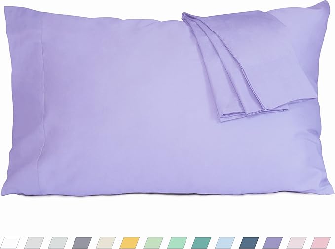 Pillow Cases, King Size Cotton Percale Weave Pillowcases, Pre-Shrunk Breathable by HOMTEC