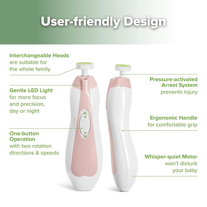 haakaa Baby Nail Trimmer Electric Safe Baby Nail Clippers Baby Nail File Kit - Image 4