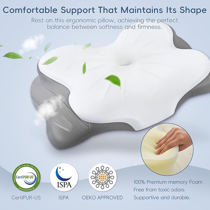 Cervical Neck Pillow, Ergonomic Memory Foam Pillows - Image 8