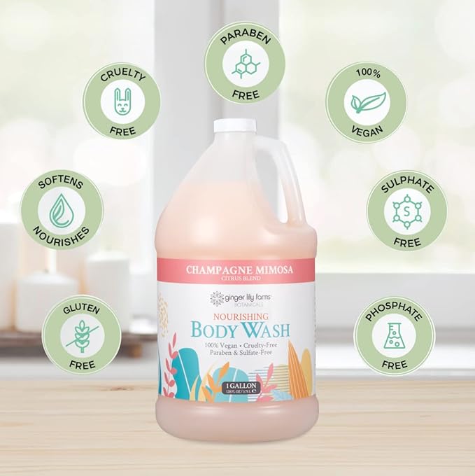 Ginger Lily Farms Botanicals Nourishing Body Wash, Champagne Mimosa, 100% Vegan - Image 5