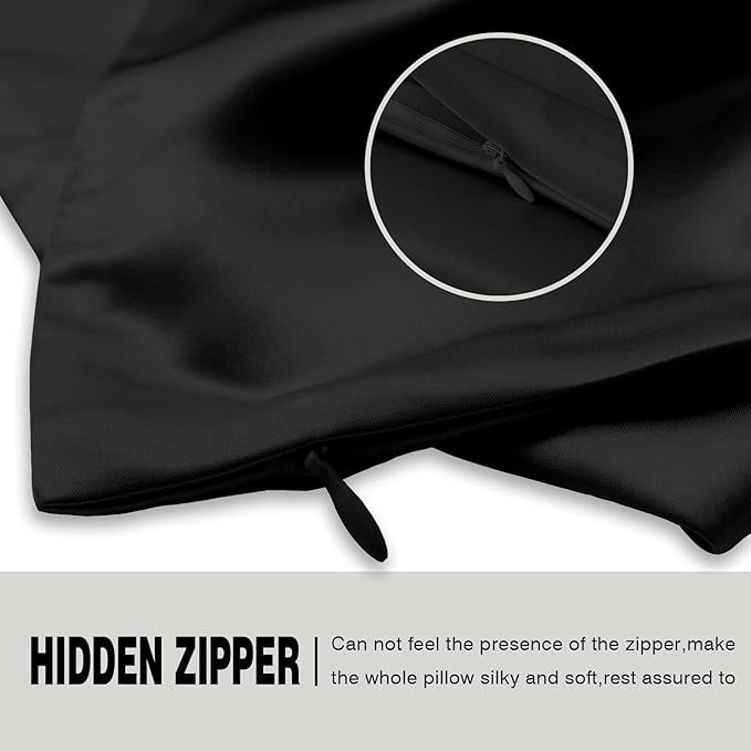 Silk Pillow Cases 2 Pack, Soft Breathable and Sliky Standard Size Pillow Cases - Image 4
