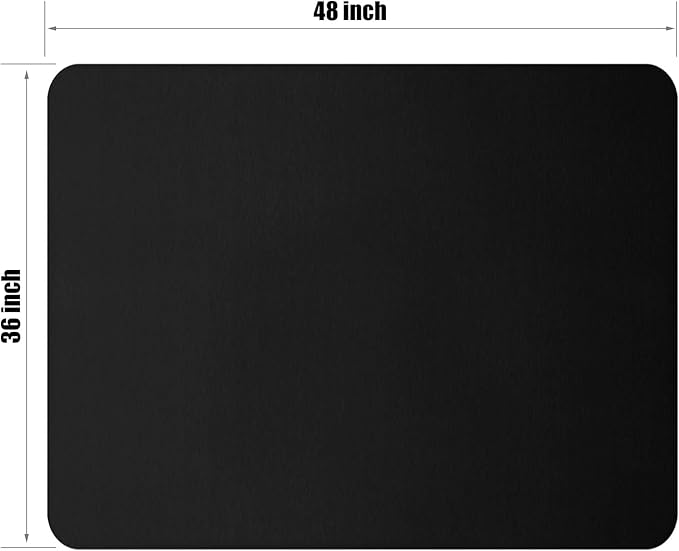 Kuyal Chair mat for Hardwood Floor 36 x 48 inches Rectangle Floor Mats Wood/Tile Protection Mat for Office & Home, Black