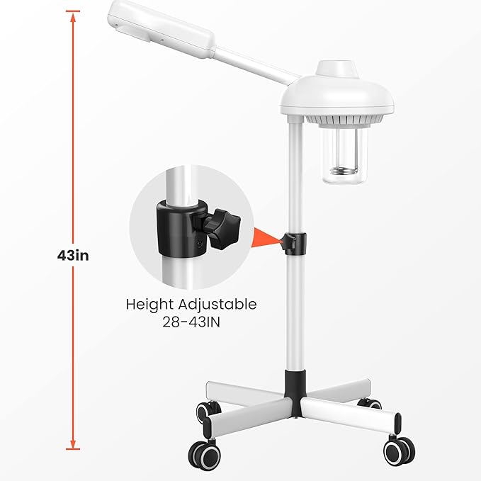 TASALON Professional Facial Steamer on Wheels, Hot Ozone Face Steamer - Image 4