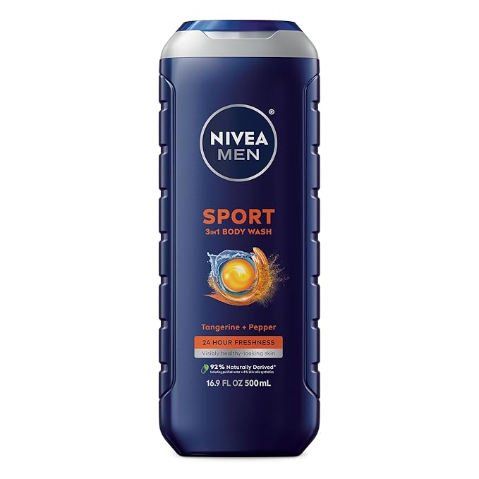 NIVEA Men Sport Body Wash with Revitalizing Minerals, Tangerine and Pepper Scent by NIVEAMen