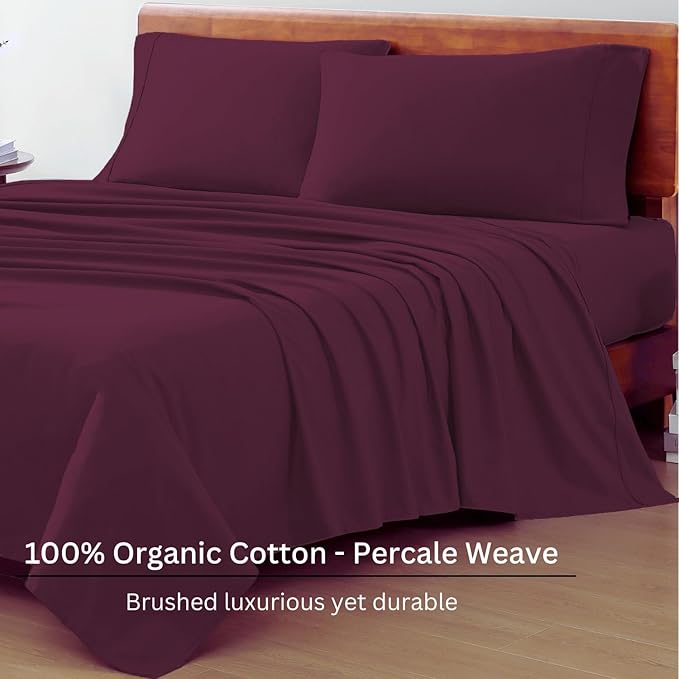 LANE LINEN 100% Organic Cotton Eco Friendly Full Size Bed Sheets, Mercerized - Image 3
