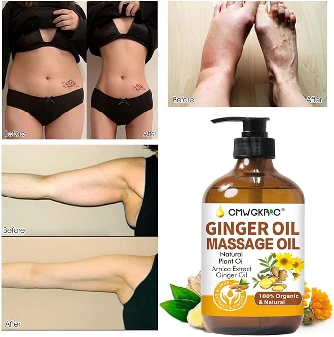 Ginger Oil, Ginger Massage Oil for Lymphatic Drainage, Natural Body Oil for Skin - Image 4