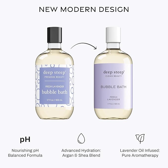 Deep Steep Bubble Bath, Fresh Lavender 17 oz – Hypoallergenic, Clinically - Image 3