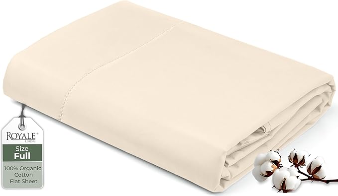 Royale Linens 100% Organic Cotton Fitted Sheet by ROYALELINENS
