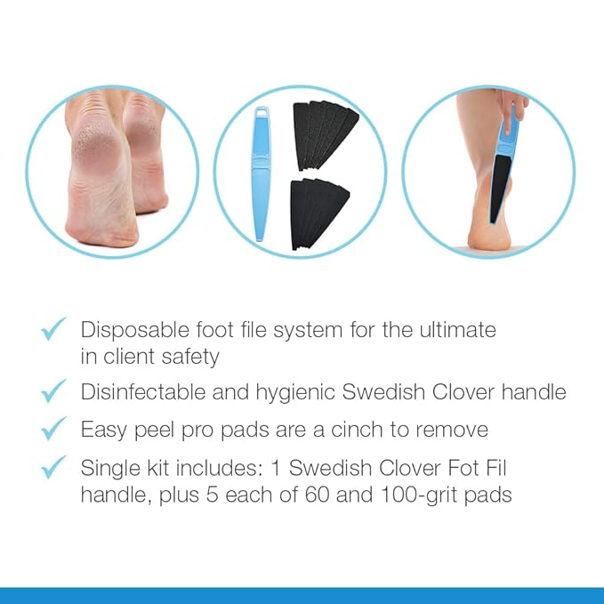 Flowery Swedish Clover Foot File Disposable Pad Kit, Refines Calluses - Image 4