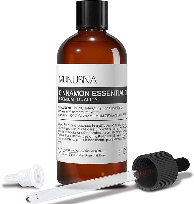 Cinnamon Essential Oil 100ML, 100% Pure Natural Cinnamon Oil Premium Grade by MUNUSNA