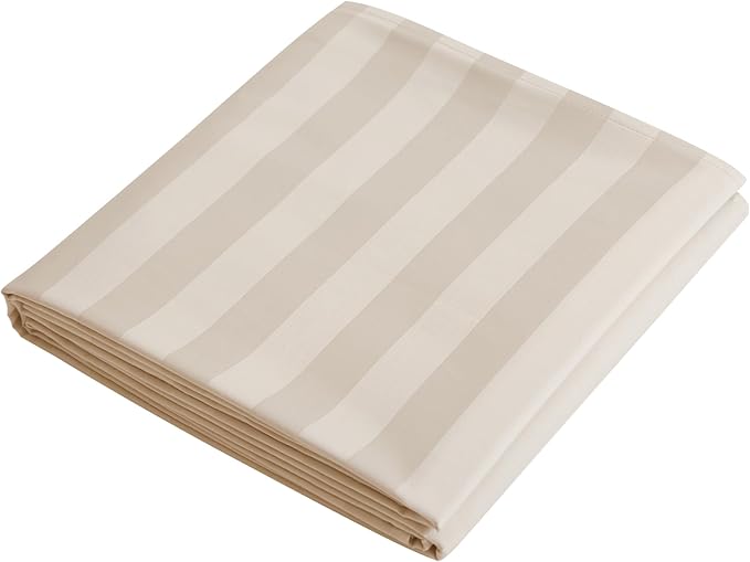 Flat Sheet Only Twin Size, 400 TC 100% Egyptian Cotton Flat Sheet Striped by ShunjieHome