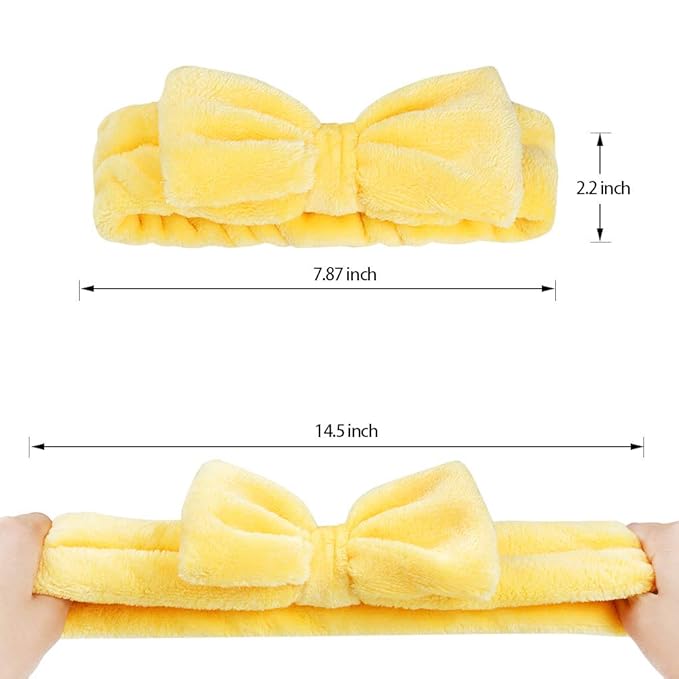 Hishexin 8 Pack Spa Headbands for Women, Soft Bow Skincare Headband for Washing - Image 2