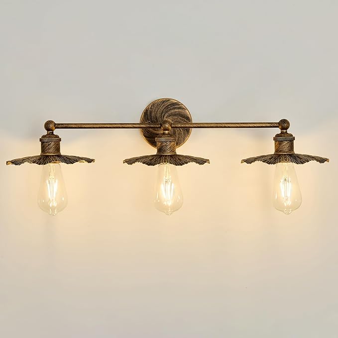 ZGLAOJT 3 Light Vintage Vanity Light Oil Rubbed Bronze Bathroom Light Fixtures by ZGLAOJT
