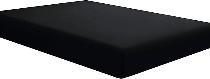 Sfoothome Black Fitted Sheet, 14 Inch Pocket Deep, Microfiber Sheets, Full Size by Sfoothome