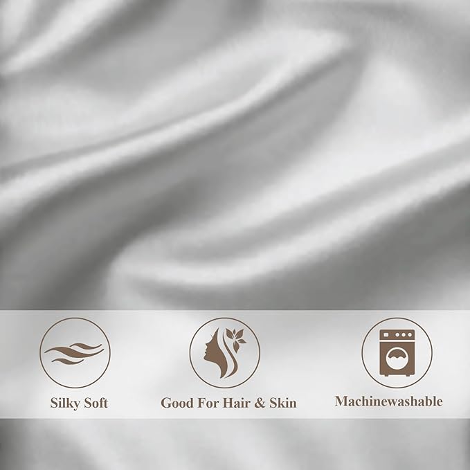 King Satin Pillowcase for Hair 2pc, Similar to Silk Pillow Cases, Easier Care - Image 6