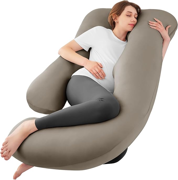 Sasttie Pregnancy Pillows for Sleeping, U Shaped Cooling Full Body Pillow by SASTTIE