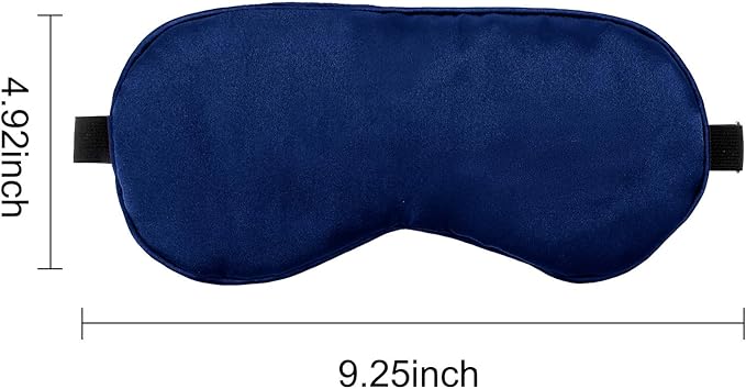 2 PCS Black Blue Satin Sleep Masks, Adjustable Silk Eye Mask - Image 4