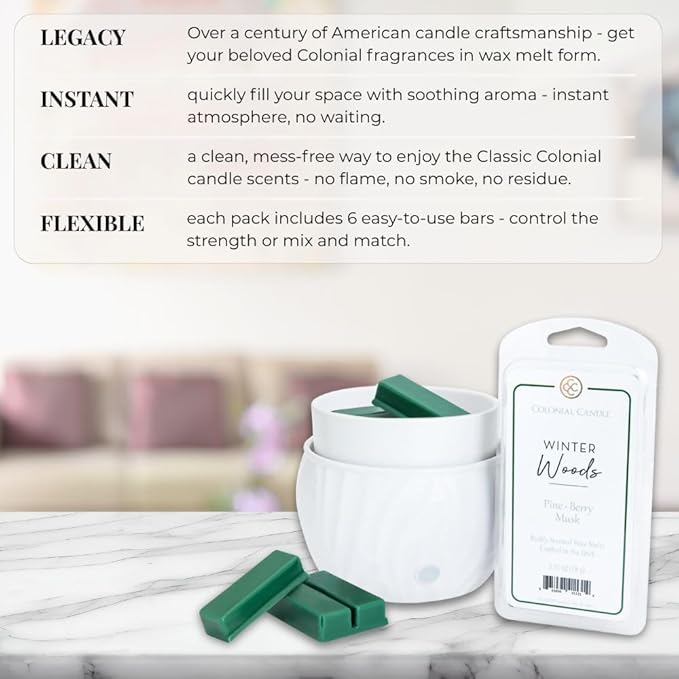 Colonial Candle Winter Woods Wax Melts, Wax Melt Warmer Cubes, Long Lasting - Image 5