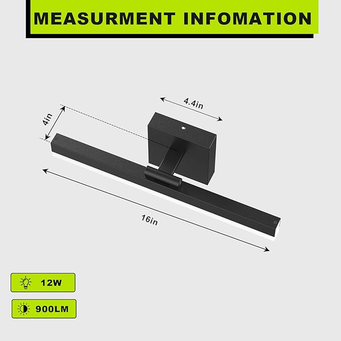 IZORRO Modern Bathroom Vanity Light 16 inch, 12W Dimmable Led Bathroom Light - Image 5
