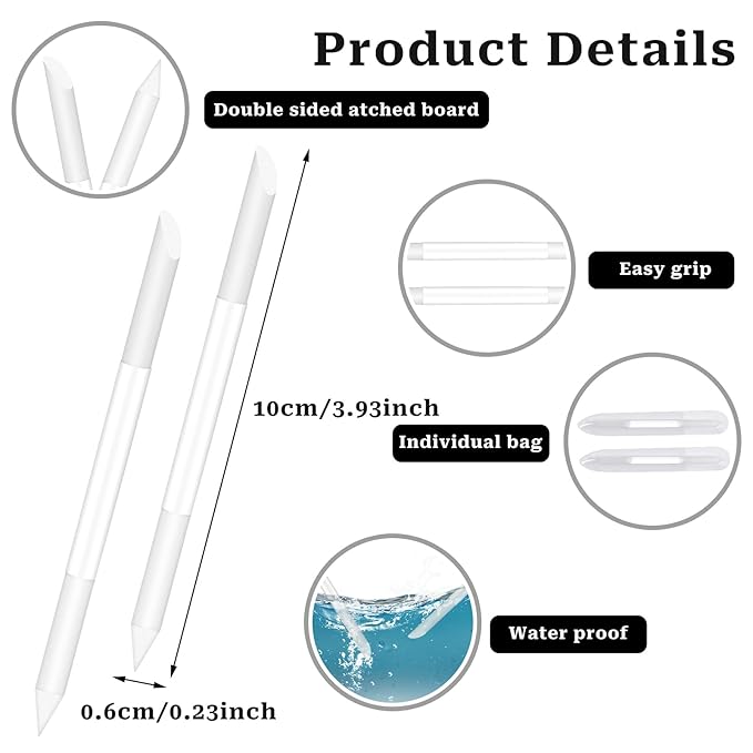 Glass Cuticle Pusher Set of 2 Cuticle Remover Tool Glass Nail Cuticle Trimmer - Image 2
