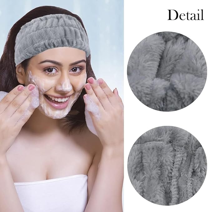 LAPOHI 3 Pack Microfiber Modern Face Washing Headbands - Image 4