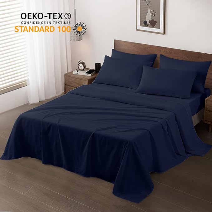 Maple&Stone King Flat Sheet 6 Pack, Premium Soft & Breathable, Brushed - Image 2