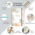 2026-2027 Planner - 18 Months Weekly & Monthly Planner from January 2026 - June 2027, Spiral Planners 2026-2027 with Elastic Closure, Inner Pocket, Medium 5.8" x 8.3", Rose Leaf