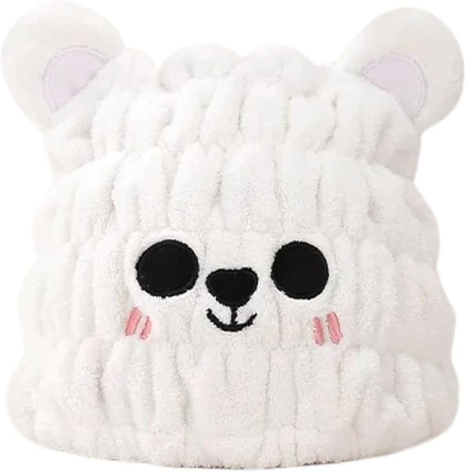 Microfiber Hair Towel Wrap for Kids, Snow Bear Dry Hair Cap Suck Water by LCBD