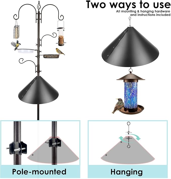 Bird Feeder Pole with Squirrel Baffle - Image 6