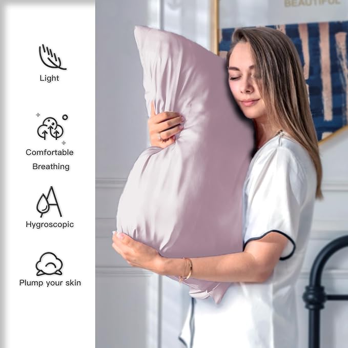 Silk Pillow Cases 2 Pack Soft Breathable and Sliky King Size Pillow Cases Set - Image 3