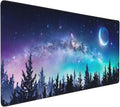 CANFLASHION Gaming Mouse Pad,Large Mouse Pads for Desk,Non-Slip Rubber Base Extended Mousepad,XXL Keyboard Mouse Mat,Computer Keyboard Desk Pad with Stitched Edges,35.4x15.8inch,Clear Stary Night