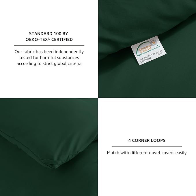 CozyLux Oversized King Comforter Set Emerald Green, 3 Pieces 120x98 Solid - Image 4