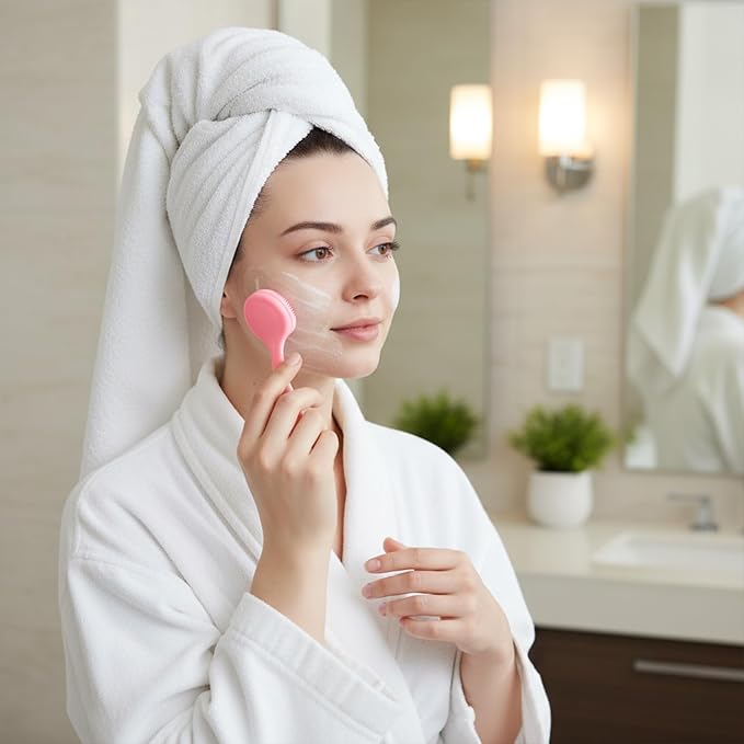 2 Pcs Face Scrubber Silicone Manual Facial Cleansing Brush Soft Facial Brushes - Image 5