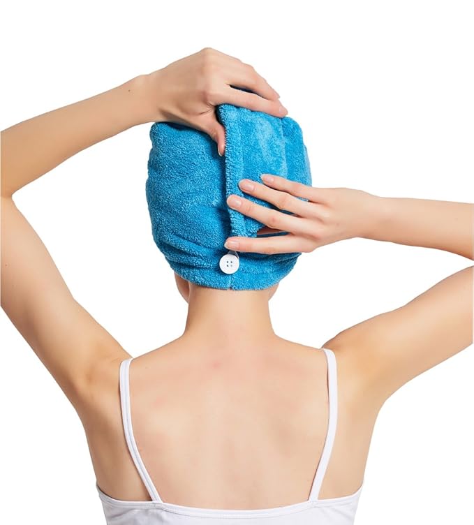 HOPESHINE Women's Soft Shower Hair Towel Twist Hair Turban Wrap Drying Cap - Image 5