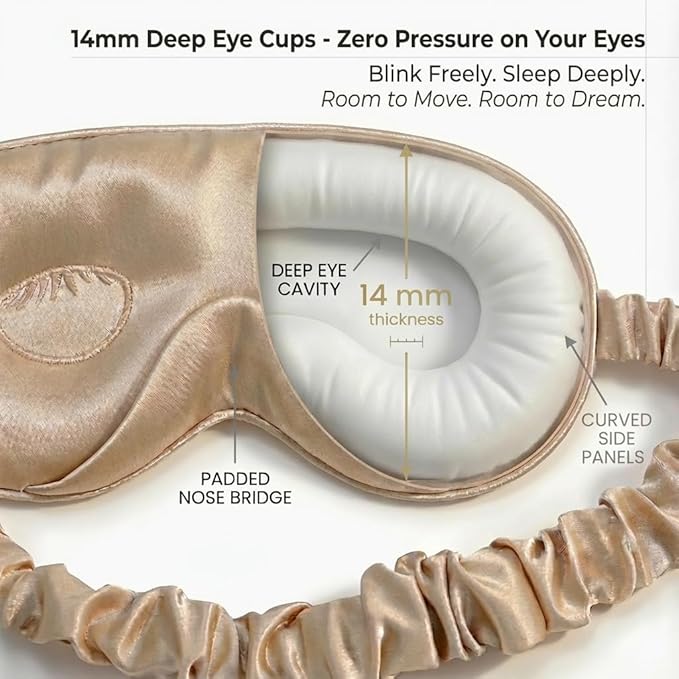 MATASSE 100% Mulberry Silk Sleep Mask 22 Momme Grade 6A -3D Contoured Eye Mask - Image 5
