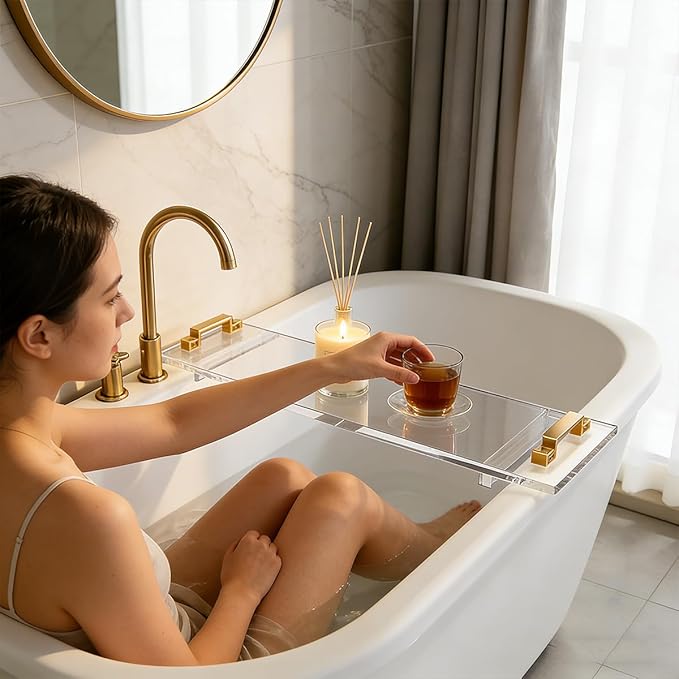 33in Clear Acrylic Bathtub Caddy - Image 4