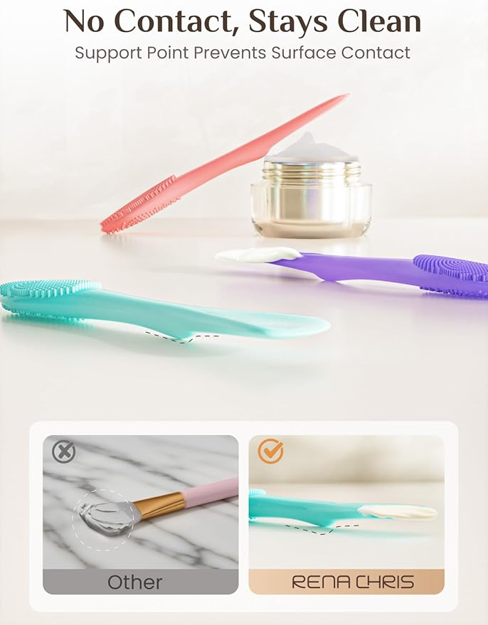 Rena Chris 3 pcs Silicone Face Scrubber, 3 in 1 Face Mask Applicator & Facial - Image 6