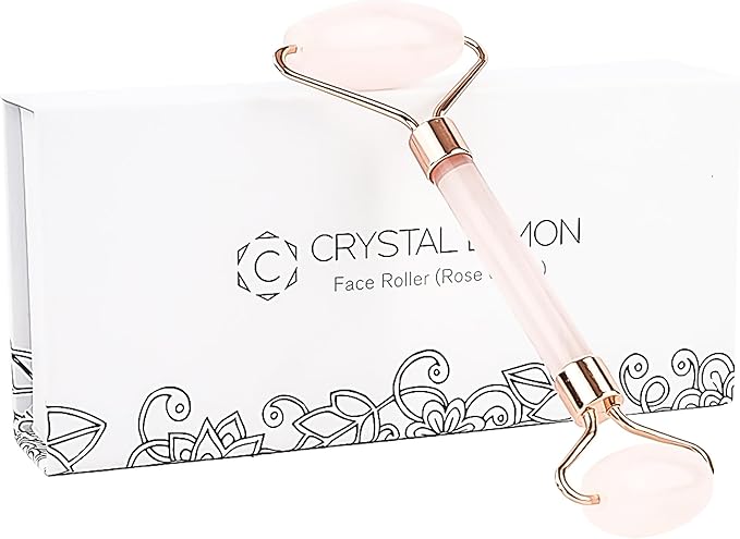 C CRYSTAL LEMON Rose Quartz Facial Roller by CrystalLemon