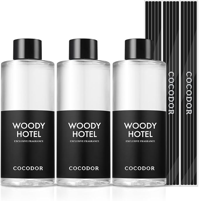 COCODOR Reed Diffuser Oil Refill/Woody Hotel /6.7oz / 3 Pack/Aromatherapy by COCODOR