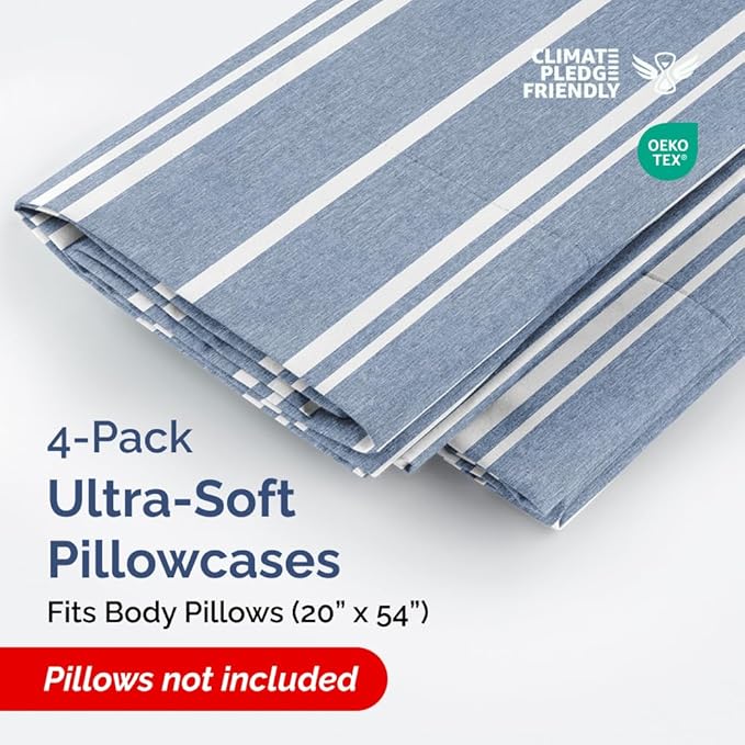 Body Pillowcases Set of 4-20x54 Long Body Pillow Case - Image 2