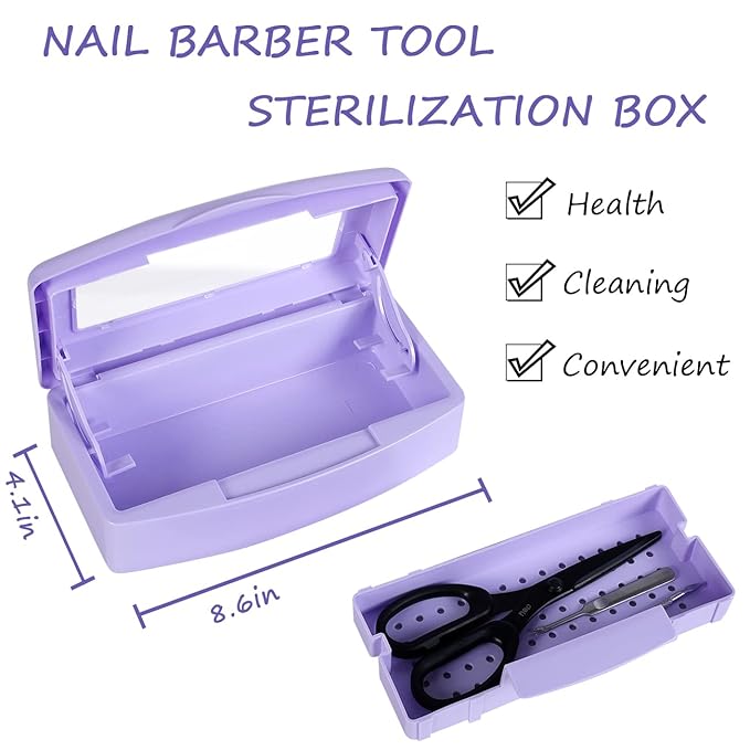 Gusnilo Nail Tool Sterilizer Box Disinfectant Jar Plastic Disinfectant - Image 2