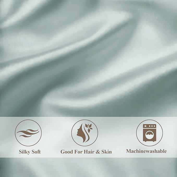 Queen Satin Pillowcase for Hair 2pc, Similar to Silk Pillow Cases, Easier Care - Image 5