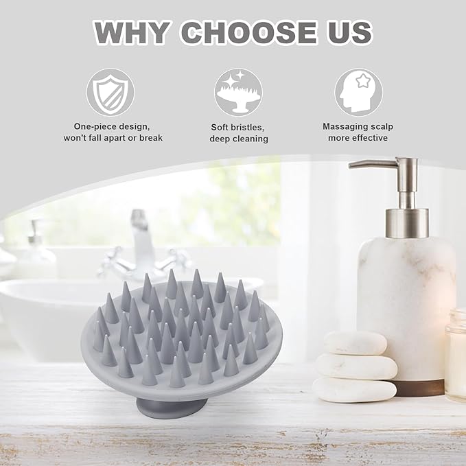 Meartchy Silicone Scalp Massager Shampoo Brush, Scalp Brush - Image 5